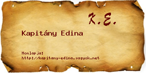 Kapitány Edina névjegykártya