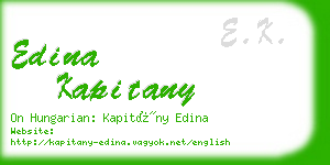 edina kapitany business card